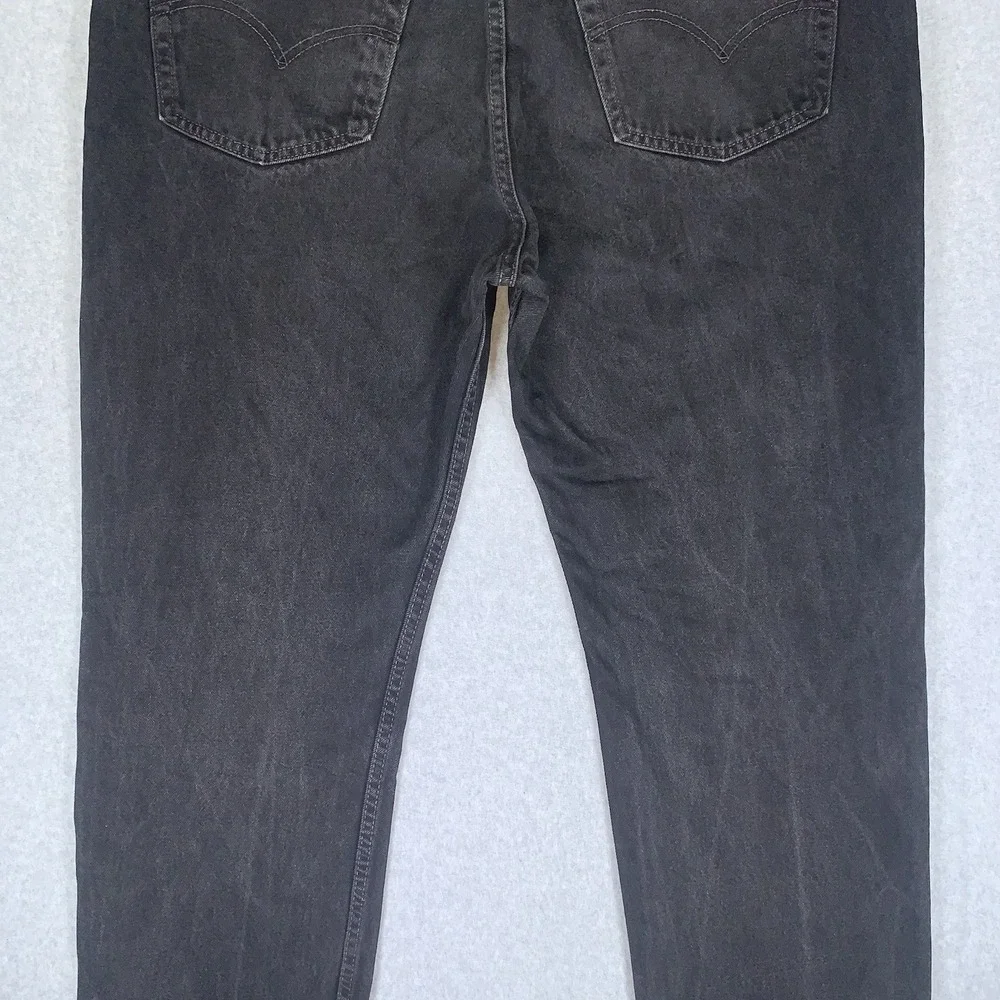 Vintage Levi's 505 Black Jeans 90's Made in USA Regular Fit Straight Leg 42x32